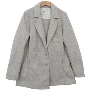 Anthropologie Pilcro Blazer Jacket Womens Large Brown Button Pinstripe Academy